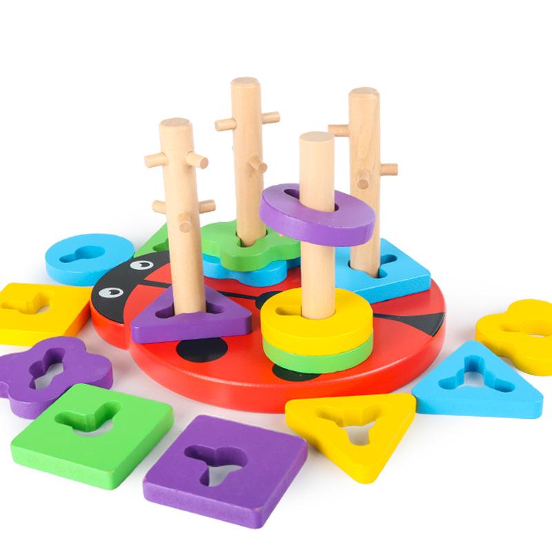 

Montessori Children s Geometric Building Blocks & Beetle Matching Set