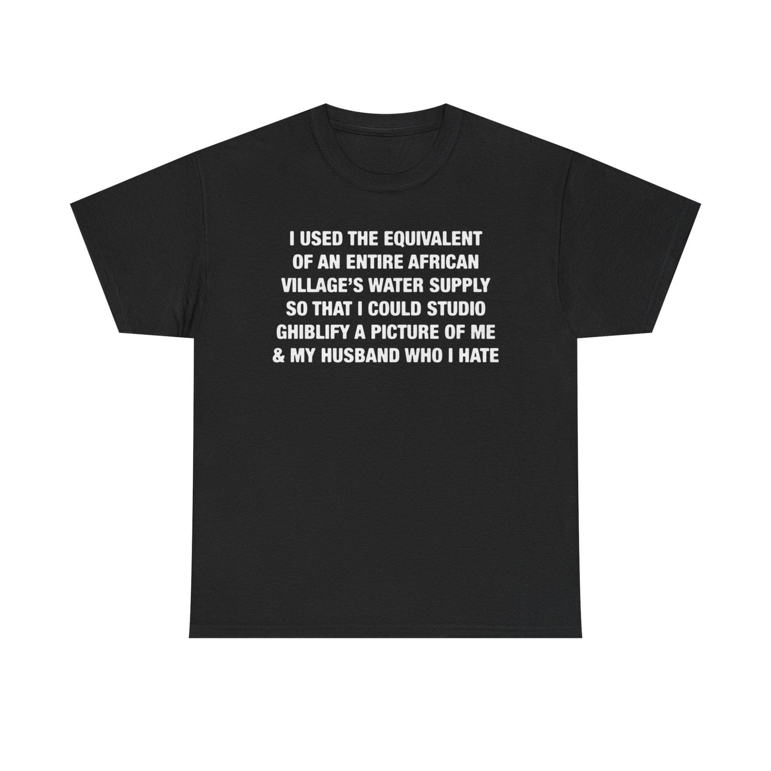 Thirst for Understanding: Social Commentary in Watercolor, Visual Narrative of Global Water CrisisFunny Graphic Tee, Unisex Cotton Shirt 4XL