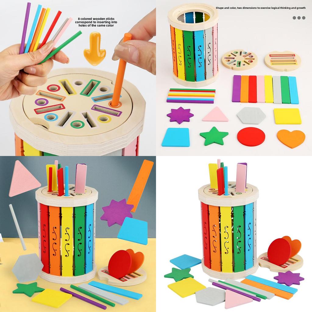 Wooden Rainbow Sorting Balls And Matching Board For Childrens Color Recognition And Fine Motor Skills Development