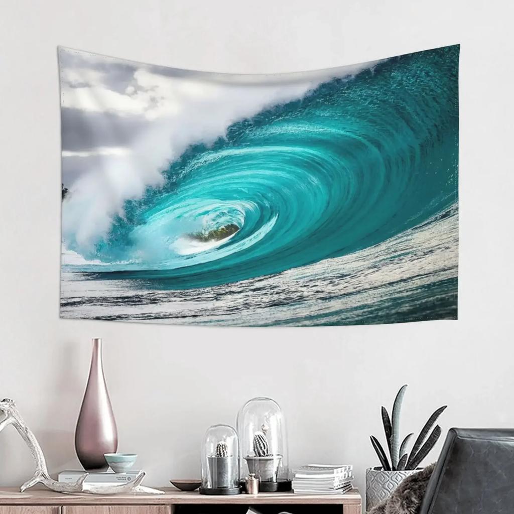 Sea Wave Tapestry, Bohemian Style, Hippies, Wall Decoration, Picnic Mat, Beach Towel, Room Decoration Aesthetics Tapestry Wall
