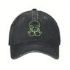 Alien Graffiti Print Distressed Denim Baseball Cap Adjustable Street Style Casual Unisex Outdoor Sun Protection Hat