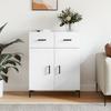 Sideboard High Gloss White 69.5 X 34 X 90 Cm Engineered Wood
