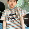 Toddler Boys' Striped Loose-Fit Short-Sleeve T-shirt - Korean Style