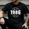 Circular Arch Vintage Born In 1986 Graphic T Shirt Unisex Vintage 40th Birthday Casual Short Sleeve Street Tee