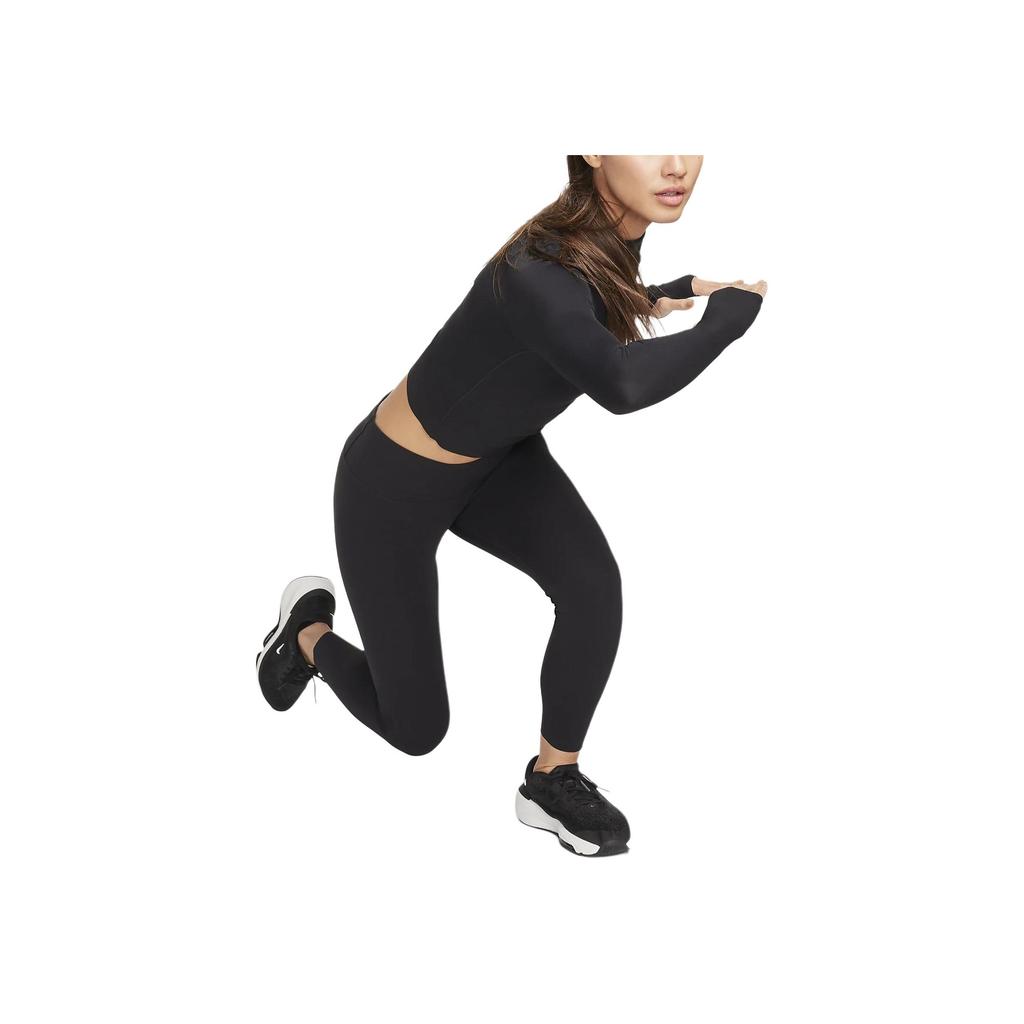 Nike Solid Color Round Neck Casual Long Sleeve T-Shirt Women Tops Black FN3023-010