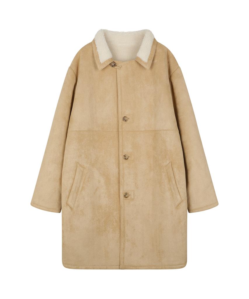 Sunday Fruit Market Market Faux Shearling Jacket Beige