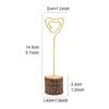 20Pcs Table Number Holders Wood Base Wedding Table Number Stands Picture Memos Note Photo Clip Holders for Weding Party