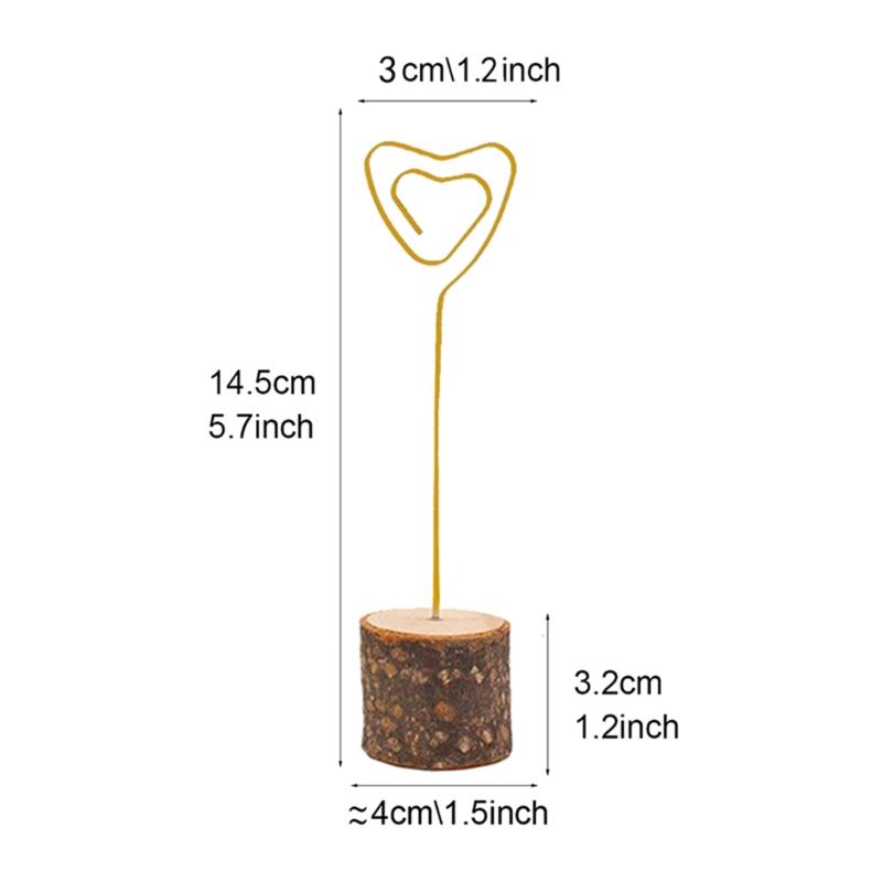 20Pcs Table Number Holders Wood Base Wedding Table Number Stands Picture Memos Note Photo Clip Holders for Weding Party