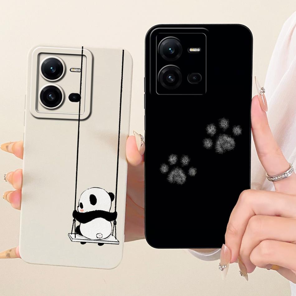For Vivo V25 V25e 4G Cute Cat Flower Cartoon Phone Case For Vivo V25 V 25 25E V2201 V2202 Shockproof Soft Silicone Covers Bumper