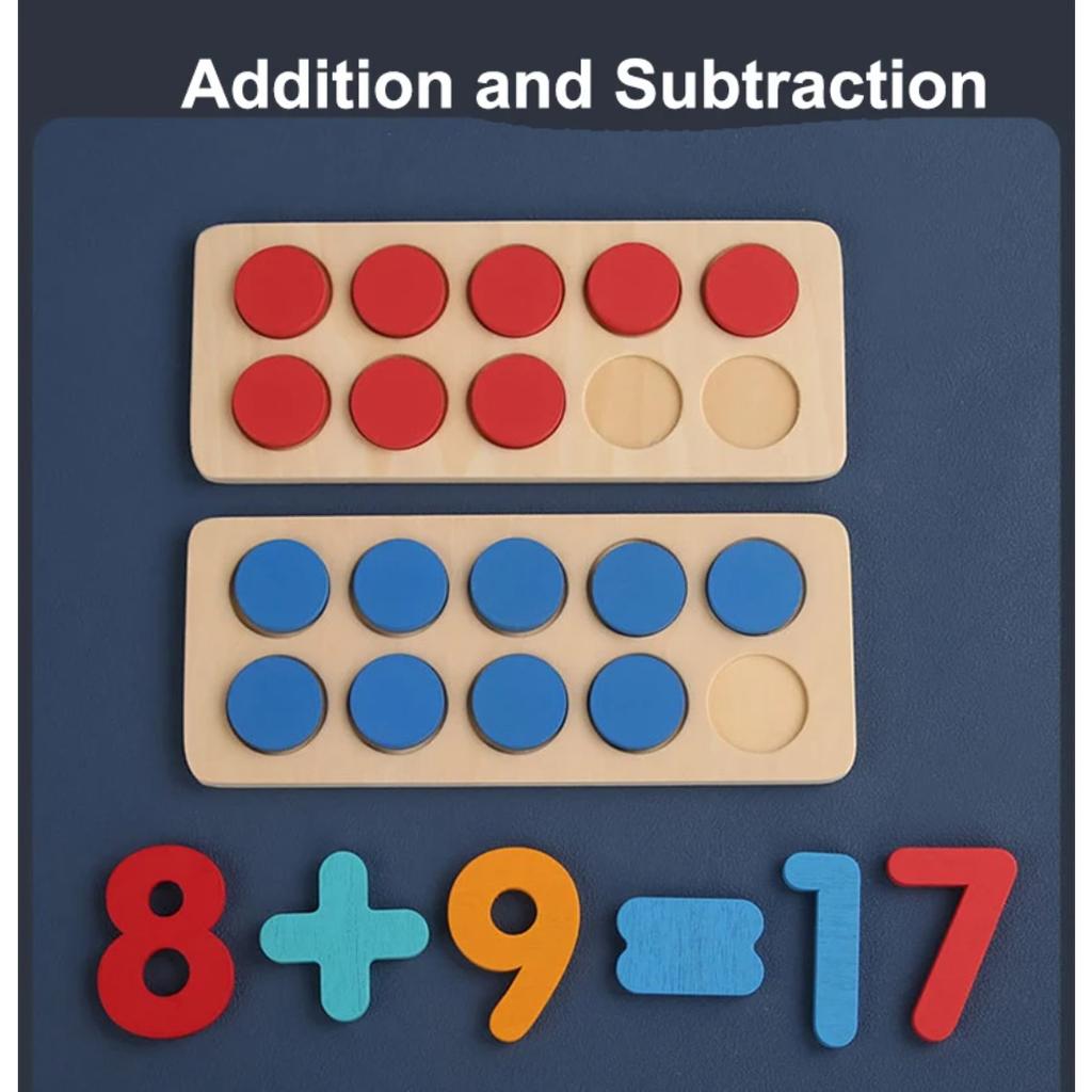 Zabawka Montessori Dziesięciopolowa Kognitywna Liczba Cyfrowa Liczenie Dzieci Trening Logiczny Matematyki Pomoce Dydaktyczne Wczesnej Edukacji Gra Matematyczna dla Dzieci