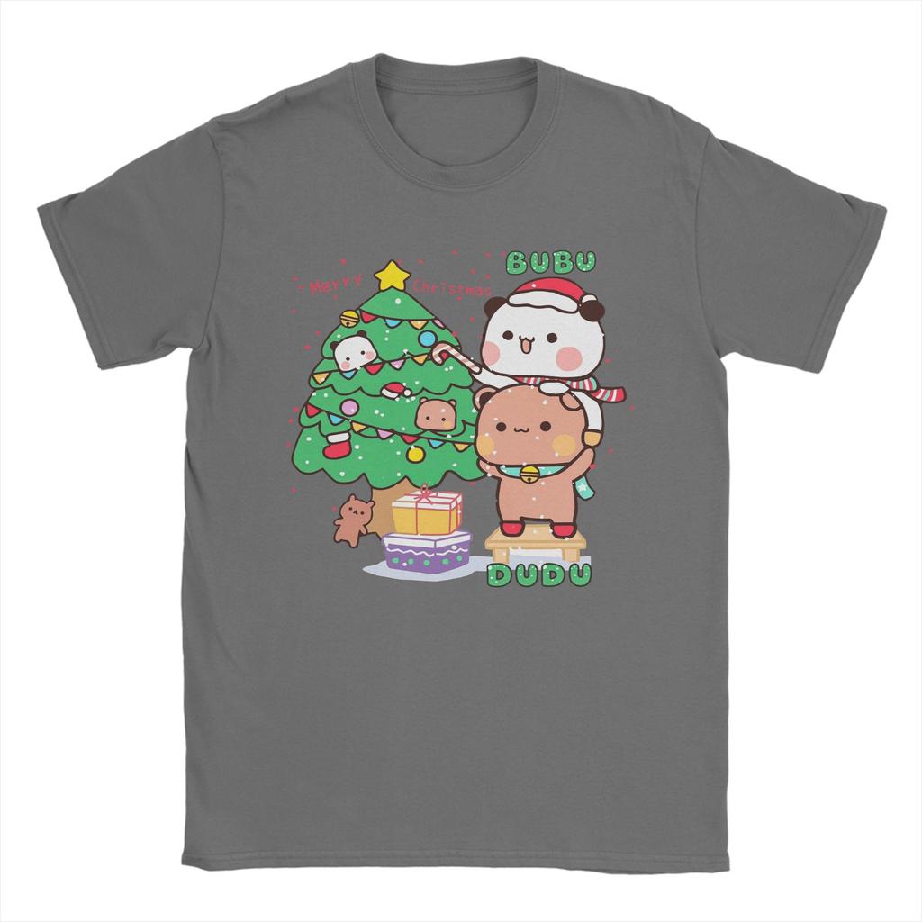 Bubu Dudu Xmas-Adorable Eco-Friendly Panda Couple Merry Christmas Gifts! Men Tee Shirt Short Sleeve Crew Neck T-Shirts Clothing
