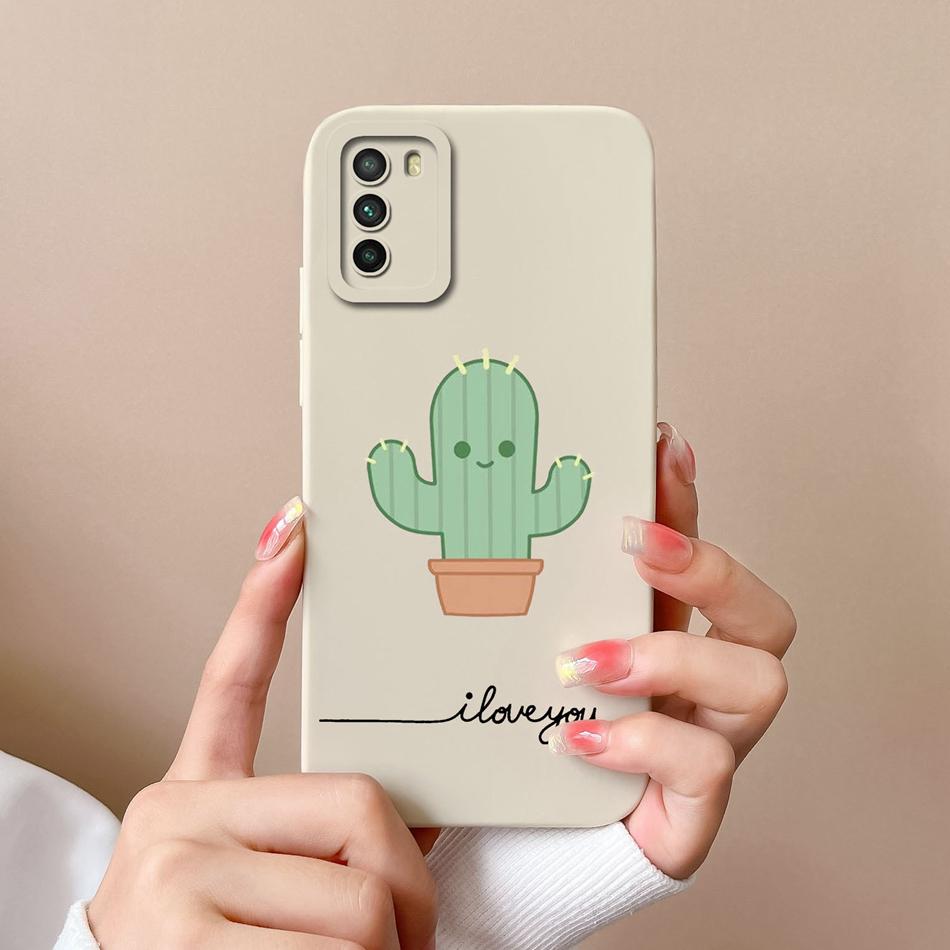 Case For Xiaomi Poco M3 Pro Floral Soft Liquid Silicone Camera Protection Anti Choc Back Cover For Poco M 3 Pro M3Pro Coque Capa