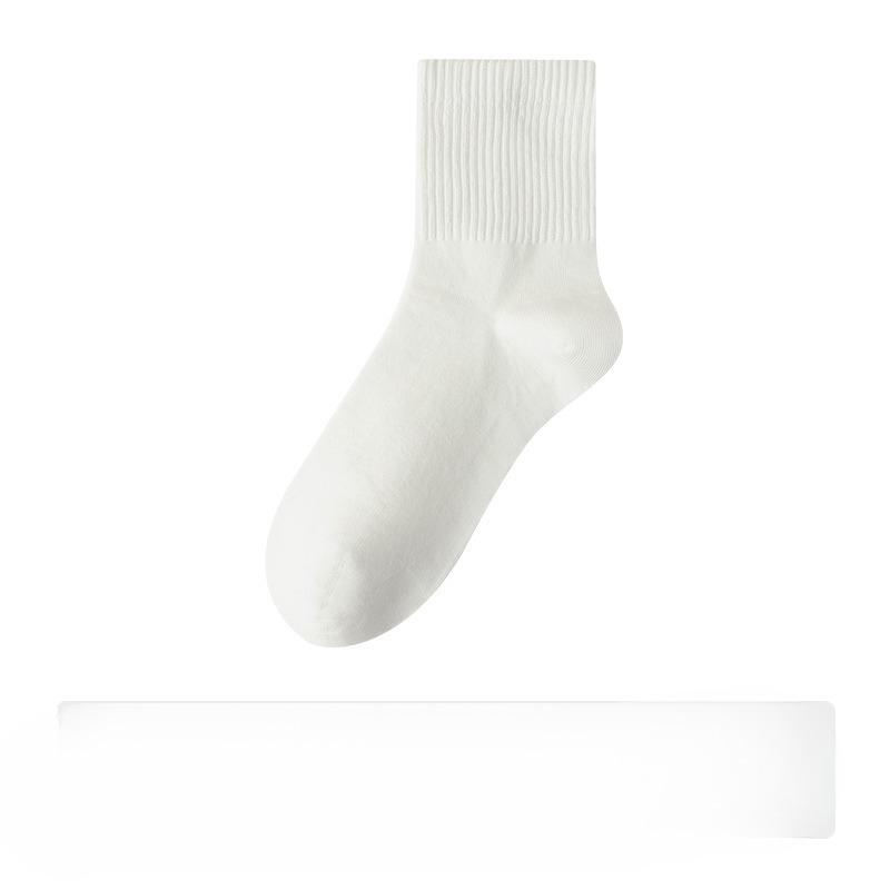 Women's Pure Cotton Thick Mid-calf Socks for Autumn and Winter, Simple Cotton Socks, Warm Long Socks for Winter