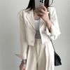 Set Blazer da Lavoro da Donna, Maniche Lunghe, Blazer Corti, Pantaloni a Sigaretta, Completo, Signora d'Ufficio, Set Due Pezzi, Tute da Ginnastica, Outfit Casual