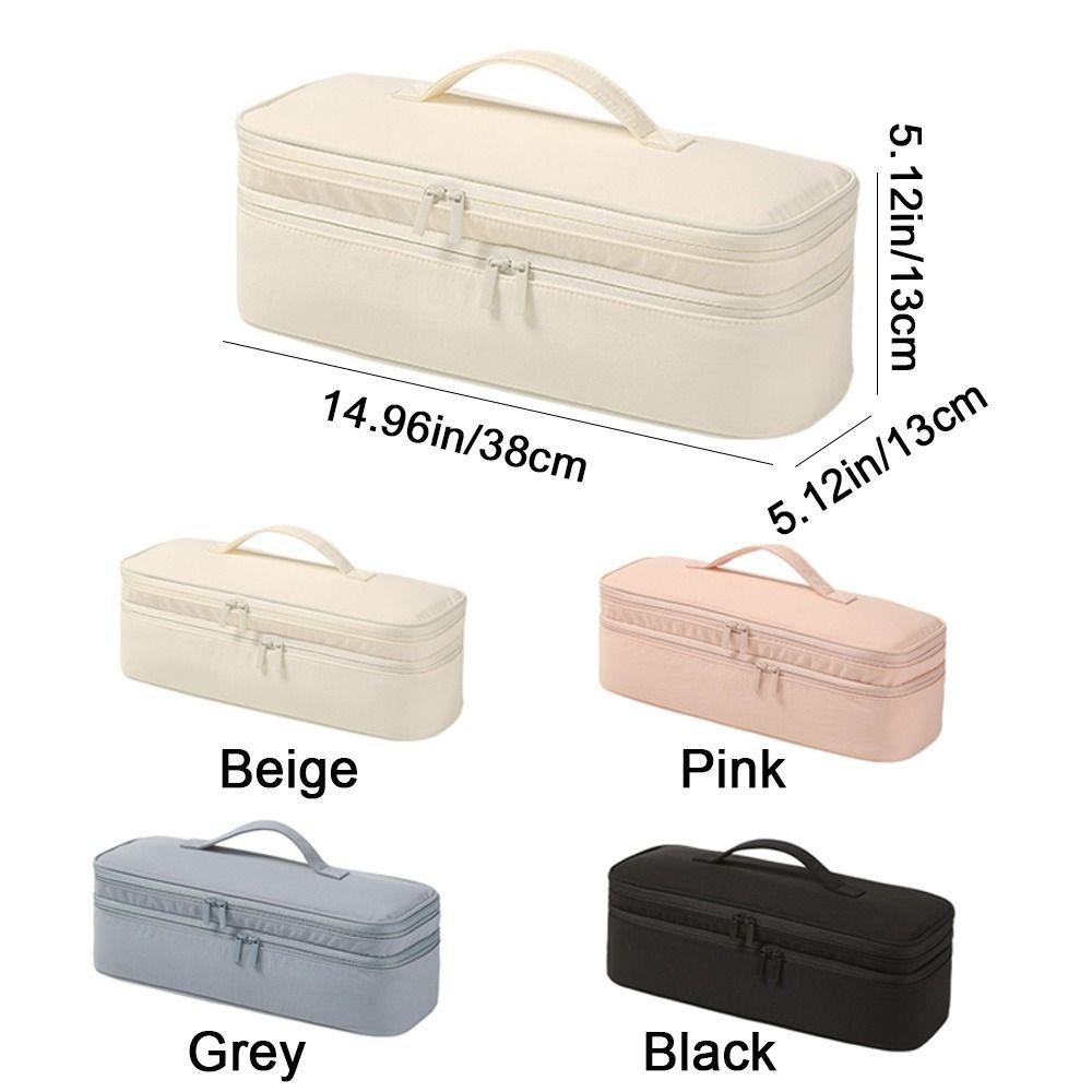 Nylon Double Layer Hair Dryer Bag Large Capacity Curling Iron Storage Bag  Hair Styling Tools