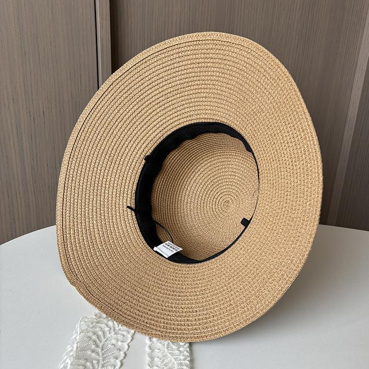 Lace Bow Straw Woven Fisherman's Hat Women Summer Travel Sun Protection Sun Hat Seaside Beach Hat Straw Hat