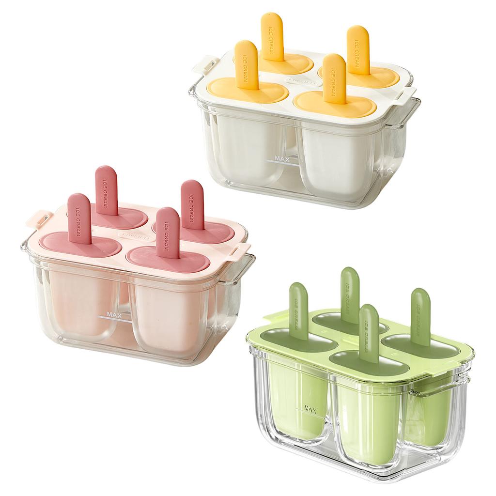 Ice Cream Maker Mold with Stick Food Grade Silicone Homemade Popsicles Mould Double Layer Ice Cubes Tray Kitchen Tool