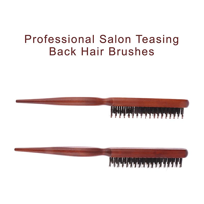 Professional Salon Teasing Back Hair Brushes Boar Bristle Wood Slim Line Comb Hairbrush Extension Hairdressing Styling Tools Diy