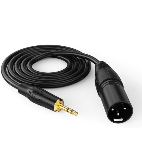 VECASDEN 3.5mm To XLR Cable 10FT, 3.5mm Male To XLR Male Microphone Cable for Phones, Pods, Tablets, Laptops, Microphones, Amplifiers, Audio Boards, C