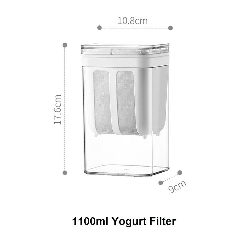 1100ml Yogurt Filter Strainer Fine Mesh Transparent Box Homemade Screen Cheese Moisture Seperator Maker for Kitchen6