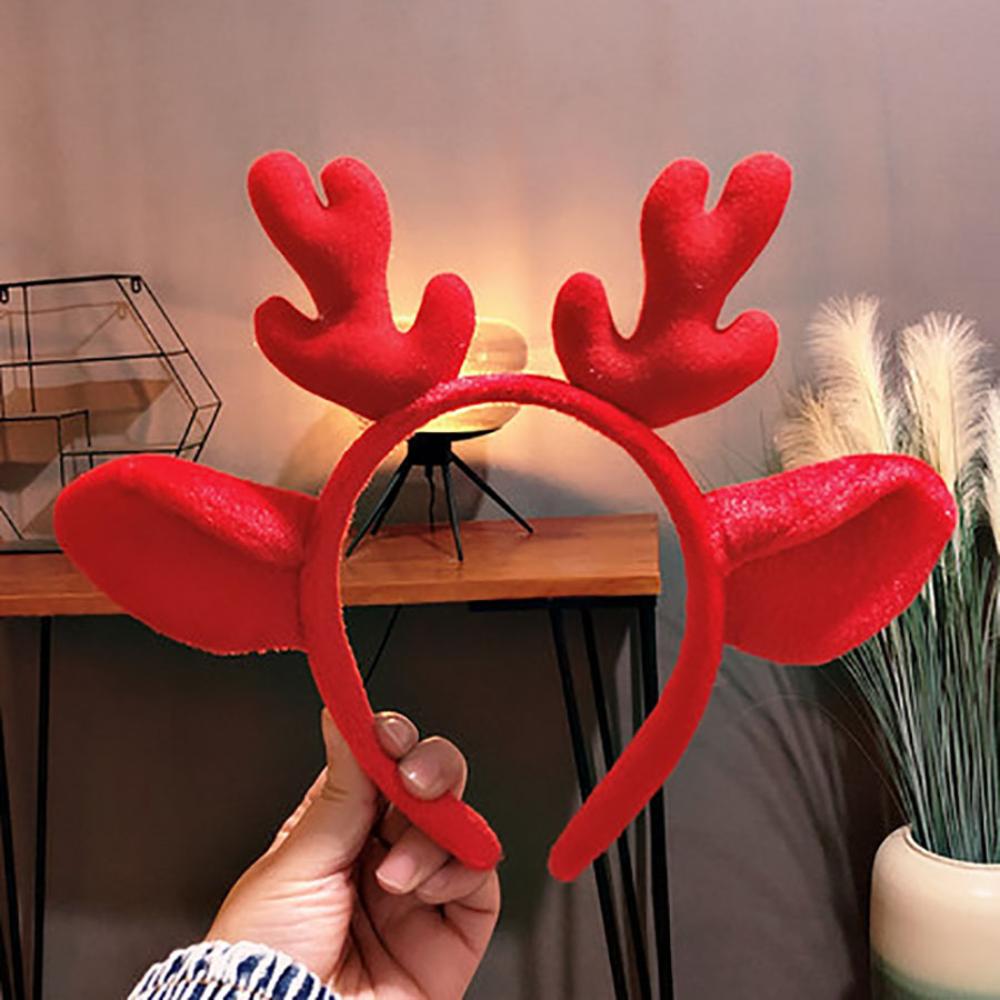 Plush Deer Ears Headbands Cartoon Antlers Cute Animal Horn Children Hairbands for Christmas Headpiece Party Supplies Photo Props