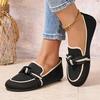 Pointed Flat-soled Single Shoes Large Size Fashion Fly-woven One-pedal Casual Women's Shoes