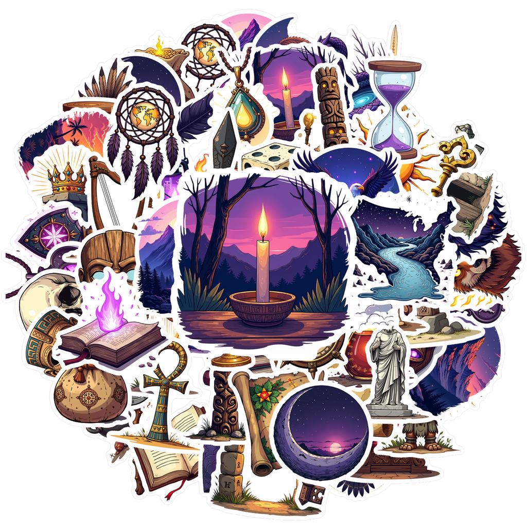 35pcs-100pcs Mystical Fantasy Decals Gothic Occult Stationery Stickers DIY Stickers For Laptop Luggage Phone