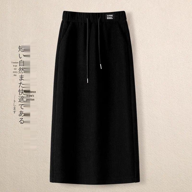 Gonna a pieghe A-line elastica con velluto interno, Autunno/Inverno 2025