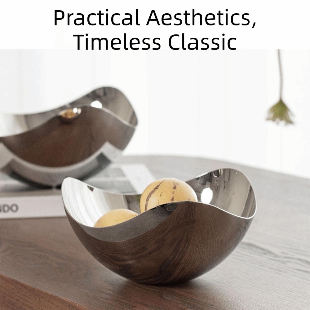 INS Salad Fruit Plate 304 Stainless Steel Table Plate Petals Serving Bowl Home Decor