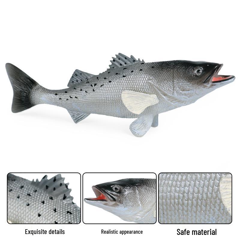 Children's Cognitive Marine Animal Model Toy: Big Bass, Sea Bass, Flounder, and Perch.