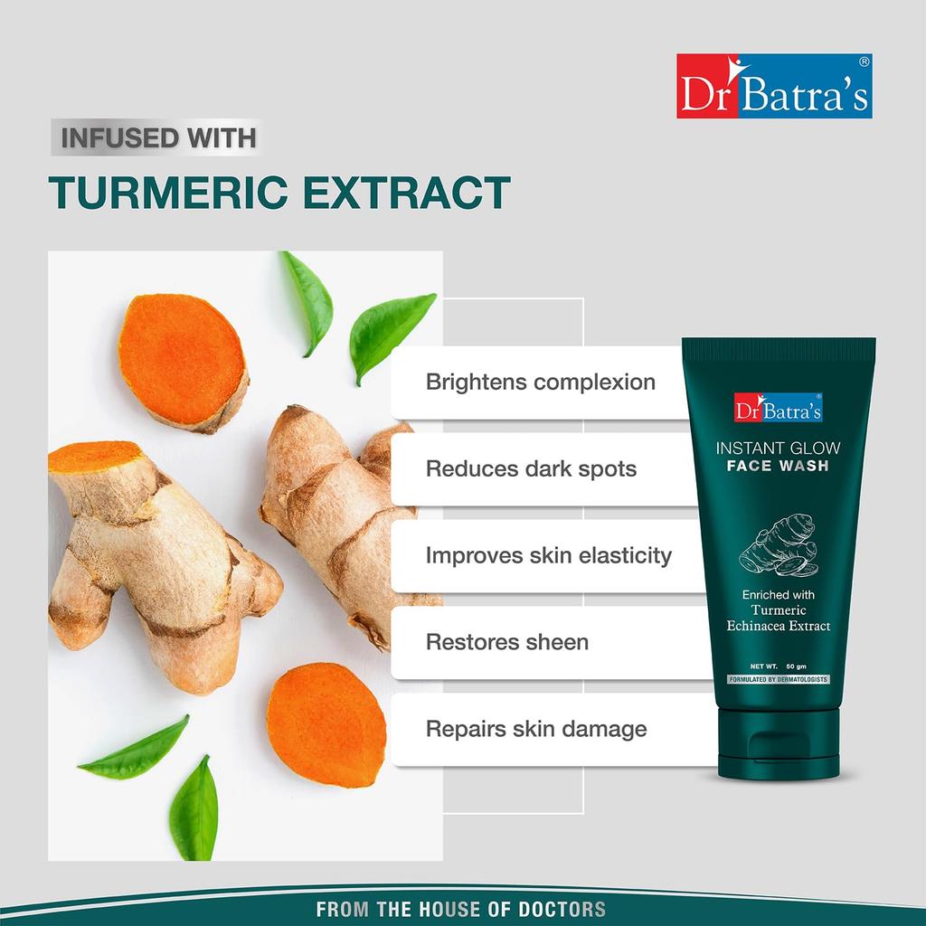 Dr Batra's Instant Glow Face Wash 50 gmX  Pack of 3 Daily Brightening Cleanser For Healthy Glowing Skin