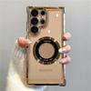 For Magsafe Plating Magnetic Phone Case For Samsung Galaxy S25 S24 S23 S22 Ultra S21 Plus S20 FE Wireless Charge Clear Cover