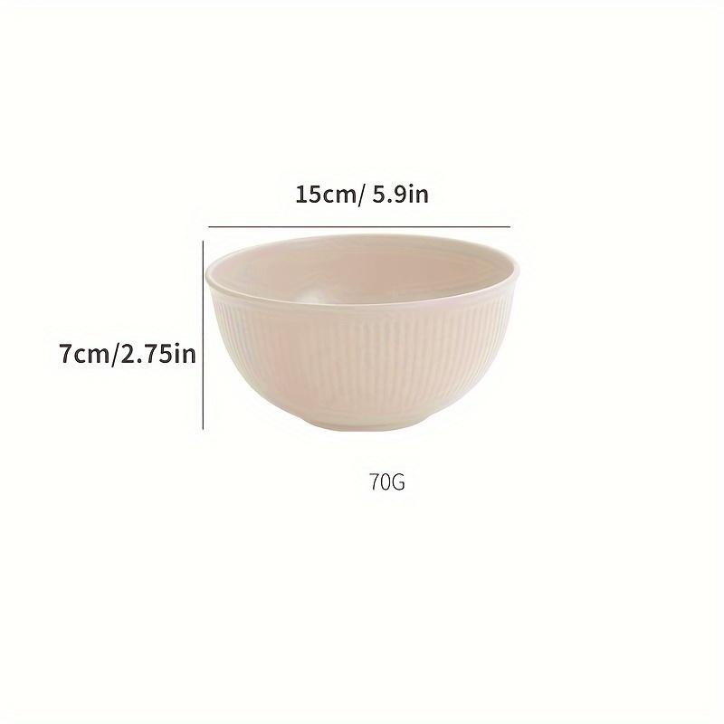 1pc Solid Color Vertical Grain Bowl Household Rice Bowl Salad Bowl Japanese Lamian Noodles Bowl Instant Noodles Bowl