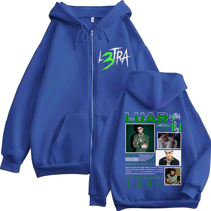 Rapper Luar La L Album L3TRA Zipper Hoodies Men's Women Hip Hop Fashion Zip Up Sweatshirts Oversized Pullovers Jacket Streetwear