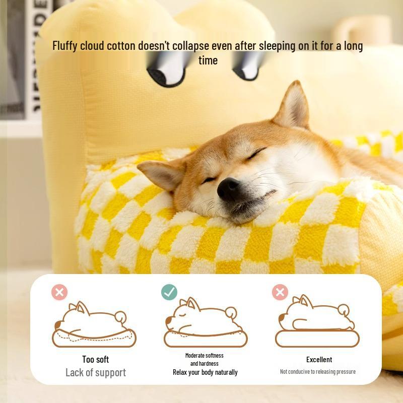 Cozy All-Season Dog & Cat Bed: Warm, Removable, Washable Cushion