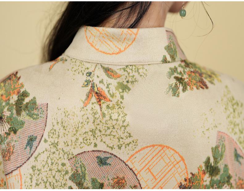 Damen Retro Chinesischer Stil Tang Anzug Cheongsam Oberteil & Hanfu Set – Herbst/Winter Teeanzug