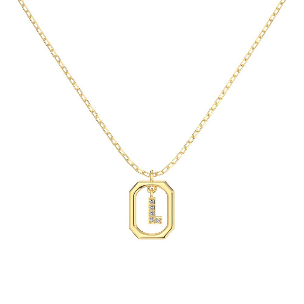 925 Silver Alphabet Pendant Necklace with Zircon Detailing - Women's Elegant & Unique Design