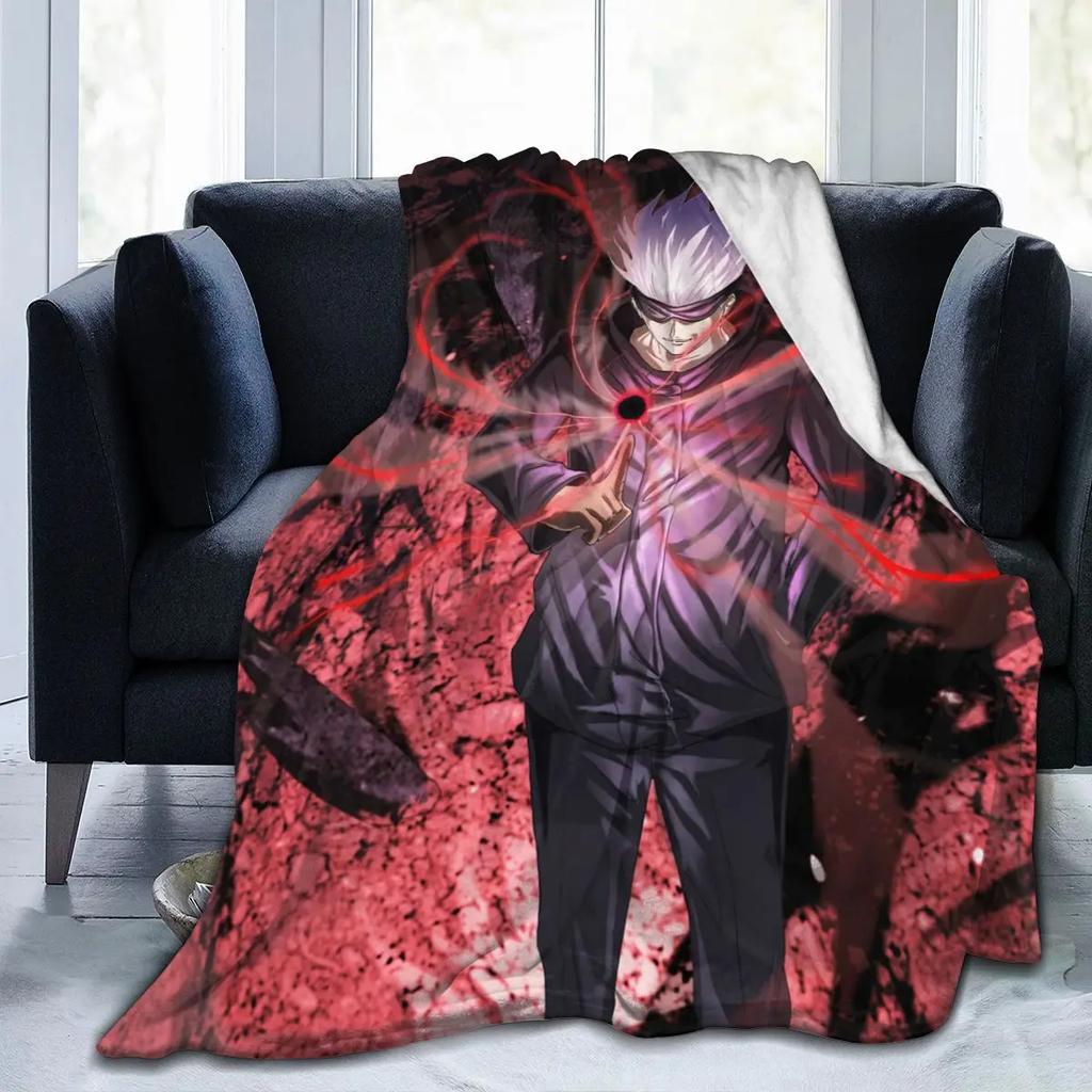 Anime Jujutsu Kaisen All Season Fleece Blanket Throw Ultra Soft Flannel Blanket Digital Printed Premium Fluffy Microfiber Fleece