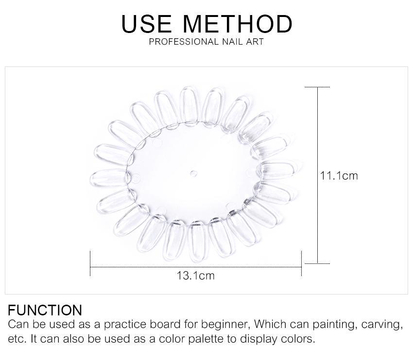kads 21 Tips Nail Art Display Chart Wheel Design Nature Clear Black False Nails Practice Display