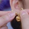 Fashion Shiny Rhinestones Ball Gold Color Small Hoop Earring for Women Girls Elegant Drop Earring Jewelry Gift