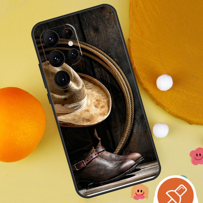Rodeo Cowboy Lasso Horses Phone Case For Samsung Galaxy S25 Ultra S24 S23 S22 Ultra S9 S10 S20 Plus S21 FE Funda Cover