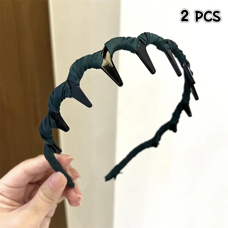 2 Stück Trendige Vielseitige Waschgesichts-Haarbänder für Frauen Mädchen Zähne Rutschfestes Stirnband Einfacher Haarreif Haaraccessoires