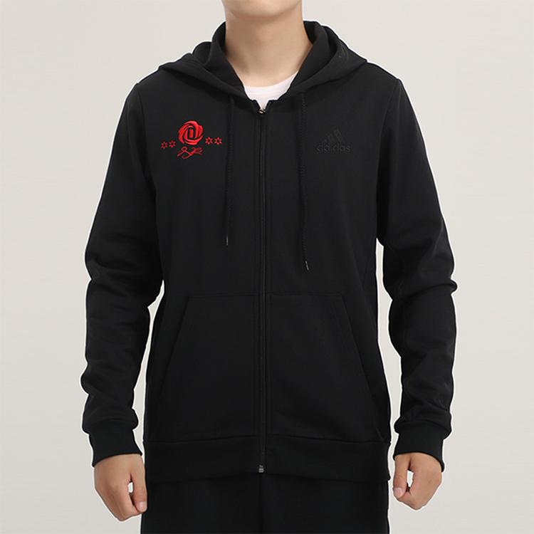 Adidas Casual Hooded Sports Jacket Men Jackets Black GE2928