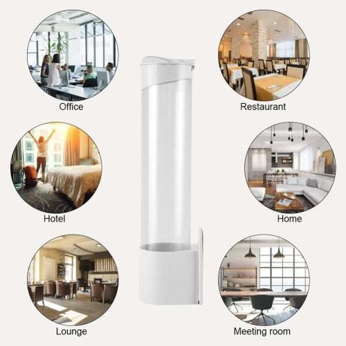 TIANGUO Cup Dispenser, Disposable Cup Holder, Paper Cup Dispenser, Cup Stand, Wall-Mounted (for cups up to 7.5cm in diameter), 3-Way Installation