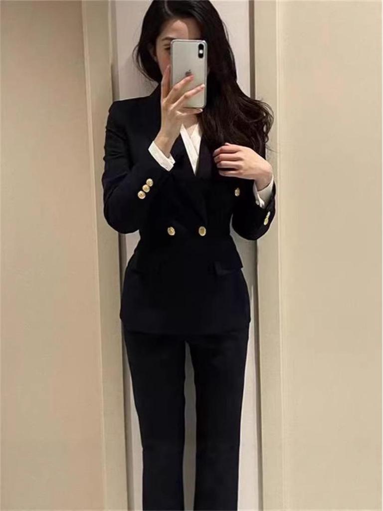 Women's Non-Iron Professional Suit Set – Ideal for College Interviews, Formal Wear, and Commutes. Two-Piece High-End Set for Spring and Autumn.