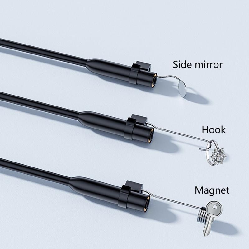 Industrial Sewer Borescope 8mm Flexible Endoscope 2inch Waterproof Camera for Engine Diagnostics Pipeline Maintenance