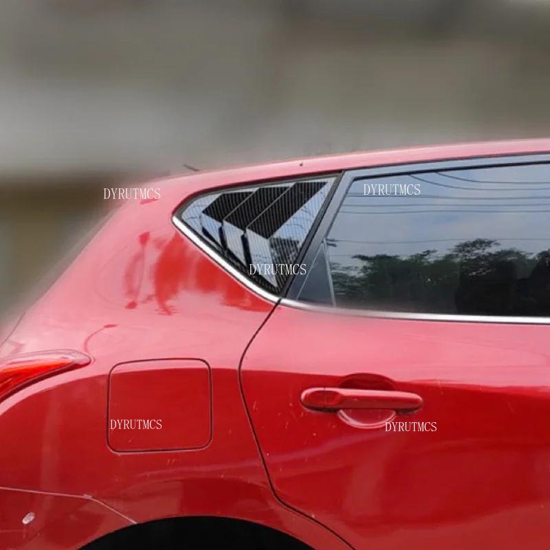 For Nissan Tiida 2011 2012 2013 2014 2015 Car Rear Side Window Blinds Trim Cover Louver Stickers Frame ABS Carbon Fiber