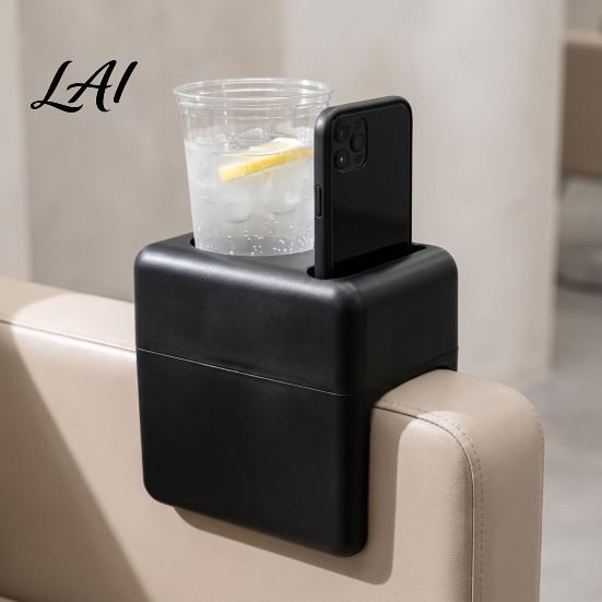 Hair Salon Storage Tray Chair Armrest Tray Organizer with Phone/Cup Holder Plastic Customer Phone Holder for Beauty Side Table Personal Items