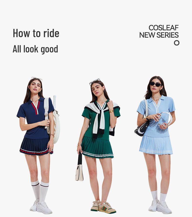 Cai Jue Women's Quick-Dry Short Sleeve Polo for Outdoor Sports & Fitness