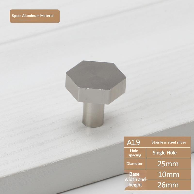 Home Decoration Silver Aluminum Single Hole Handle Modern Wardrobe Drawer Round Knob Kitchen Cabinet Furniture Small Door Handle